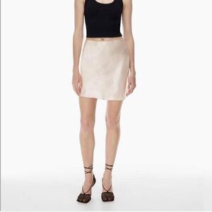 Babaton Light Pink Slip Satin Mini Skirt - Aritzia